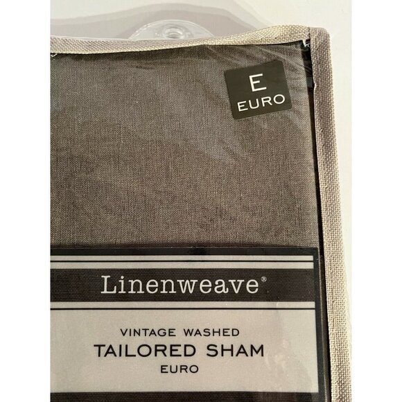 LinenWeave Vintage Washed European Euro Pillow Tailored Sham 26" x 26" Gray NEW - Picture 3 of 5